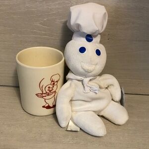 Pillsbury Dough Boy Collectible Bundle plush & Coffee Cup Please Read